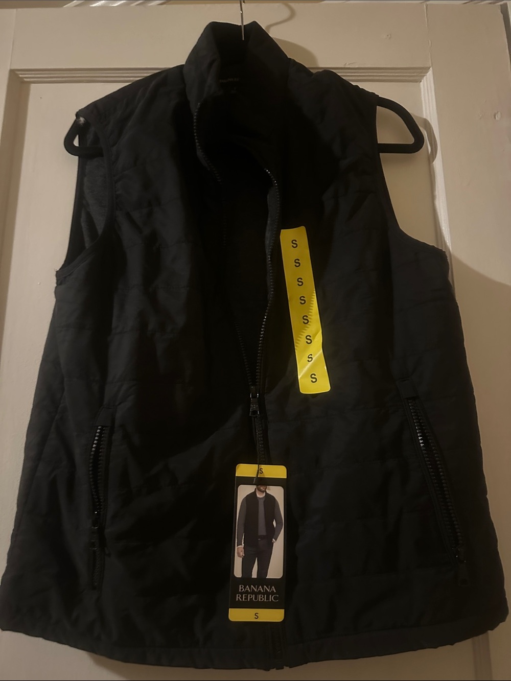 Banana Republic Black Quilted  Vest for Men